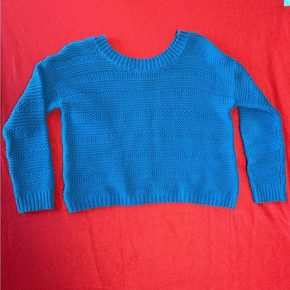 Ann Taylor LOFT 100% Cotton Stitch Stripe Sweater Womens Sz M - Picture 2 of 6